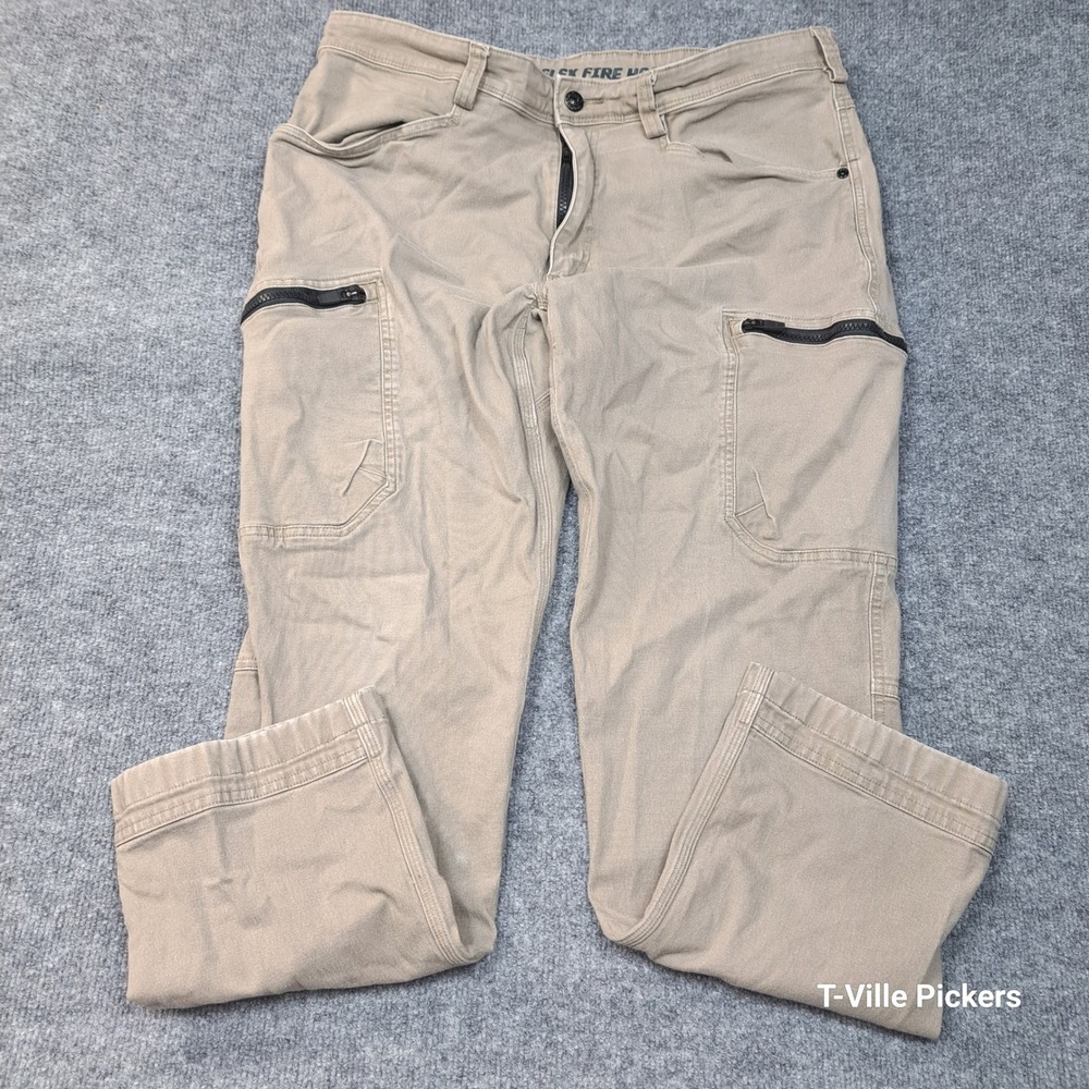 Duluth Trading Co Flex Fire Hose Cargo Pants Mens 38x30 Tan StandardFit Workwear